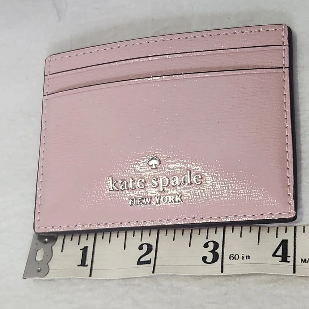 New $89 Kate Spade Madison Pink Tutu Card Holder Saffiano Leather Slim Wallet